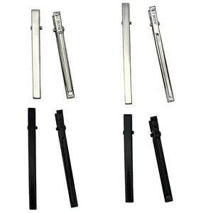 Metal Hair Clips Black Silver Duckbill Hairpins DIY Craft Hair Accessories Set of Four