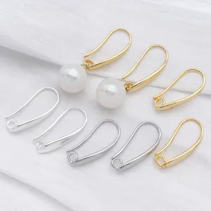 DIY jewelry findings bulk gold silver earring hooks with pearl pendants for handmade earrings.