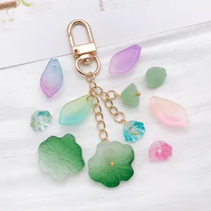 DIY style ancien verre feuille de lotus pétales pendentif accessoires de bijoux perles