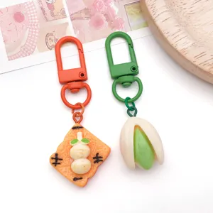 Cute colorful resin keychain pendant DIY craft accessories with metal lobster clasps set
