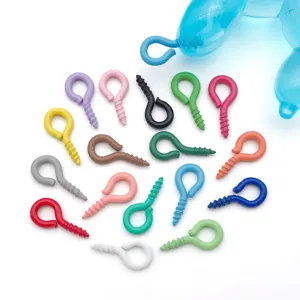 Colorful metal screw eye pins 10x5mm tiny eyelets for DIY handmade jewelry necklace pendants.