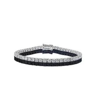 Glänzendes S925 Silber Moissanite Tennisarmband D Farbe Weißgold beschichtet Hip Hop Schmuck