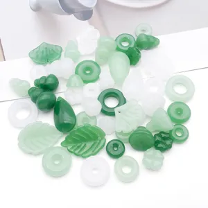 DIY green white glass beads pendant set Chinese style jewelry making crafts accessories