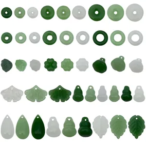 DIY jewelry accessories glass pingankou clover gourd leaf pendants multi-color options.