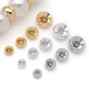 Perles D'Espacement En Cuivre Plaqué Or Roue Lisse Perles En Vrac Entretoises De Disque Rondes Pour La Fabrication De Bijoux Bricolage Bracelets Colliers Artisanat
