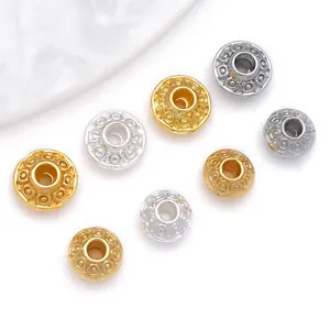Copper 18K gold plated silver UFO spacer beads DIY jewelry making bracelet accessories craft