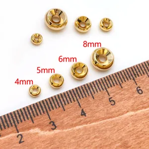 perles d'espacement de roue en cuivre plaqué or 18k pour la fabrication de bijoux diy colliers.