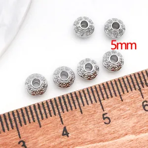 5mm Metal Spacer Beads UFO Shaped Loose Beads for DIY Beaded Bracelets Jewelry Accessories
