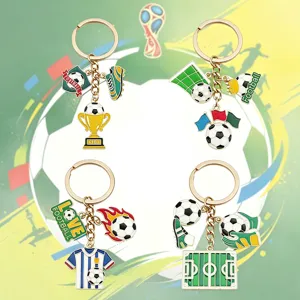 Wereldbeker voetbal sleutelhanger metaal emaille trofee fan souvenir accessoire sportitem