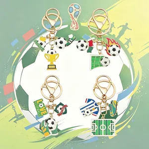 Creatieve druppel olie Wereldbeker voetbal trofee jersey sleutelhanger fan cadeau