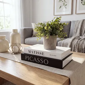 Nordic minimalist decorative storage book box, black and white Picasso Matisse design item.