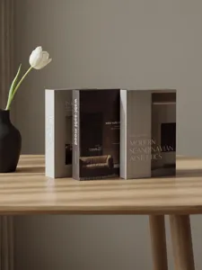 Wabi-sabi style simulation book ornament, minimalist Nordic aesthetic fake book for hotel home decor.