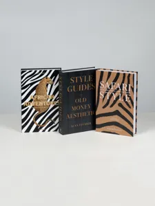 Luxury decorative fake books set for coffee table hotel villa modern interior design props.