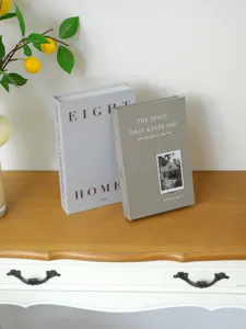 Modern decorative fake books for home shelf decor, stylish aesthetic display books for study room.