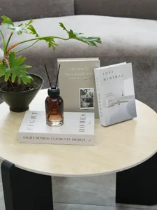 Minimalist decorative book box set and aroma diffuser for modern home interior styling decor