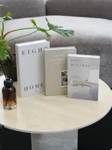 Decorative faux books set for modern home decor, interior design coffee table book boxes.