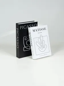 Nordic minimalist black and white decorative storage book box, Picasso Matisse art design, fake book.