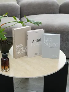 Decorative folding simulation books set for modern coffee table and home interior decor.