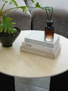 Modern decorative book set for coffee table styling, minimalist faux books for home decor.