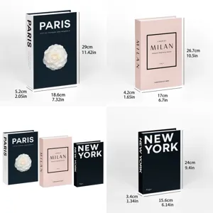 Caja de almacenamiento de libro falso decorativo minimalista nórdico con diseño urbano.