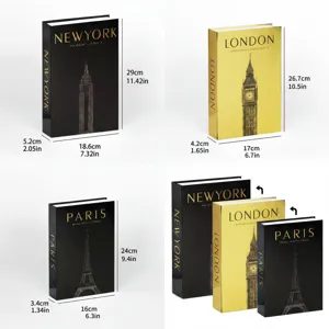 Decorative book boxes storage set luxury city design home desktop ornament display pieces