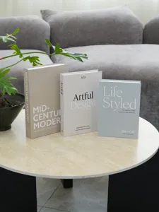 Decorative simulation books set for coffee table modern home decor display interior design
