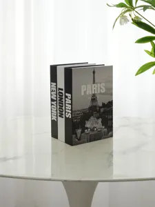Decorative fake book set for home decor, modern minimalist style coffee table display props.