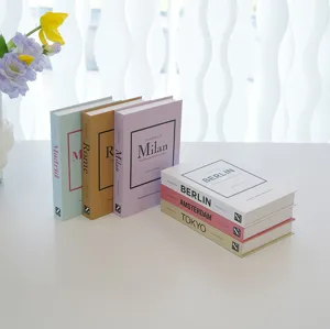 Decorative fake books set modern fashion city design bookshelf home decor display prop