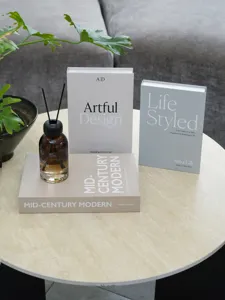 Decorative fake books for coffee table, modern minimalist home decor display storage book prop.