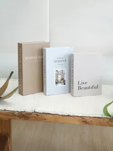 Decorative fake books set for coffee table decor, modern aesthetic storage book box props.