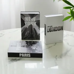 Decorative fashion city simulation book set for modern home and office desk decor display.