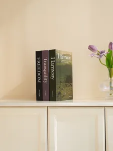 Minimalist decorative book detail, aesthetic fake book prop for home decor and photography.