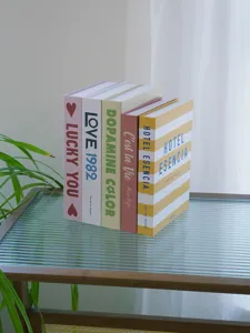 Decorative fake books set ins style modern aesthetic book box for home decor shelf styling