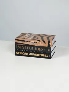 Decorative faux book stack set for modern home coffee table hotel interior design photo props.