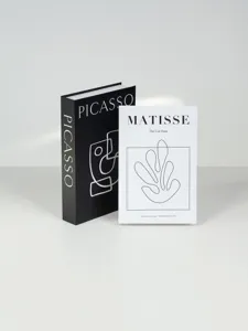 Nordic minimalist black white decorative storage book Picasso Matisse art display box fake book