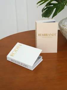 Scatola di immagazzinaggio di libri finti in lino minimalista per tavolino da caffè.