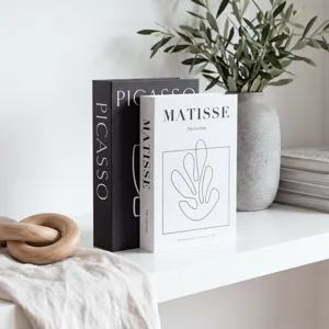 Nordic Minimalist Black White Simulation Book Storage Box Picasso Matisse Decorative Book Storage Fake Book Home Decor