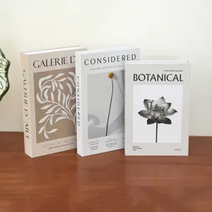 Minimalist Botanical Illustration Decorative Fake Book Foldable Cardboard Book Ornament For Home Study Living Room Decor