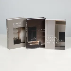 Decorative faux books set, Nordic minimalist style bookshelf decor for home living room.