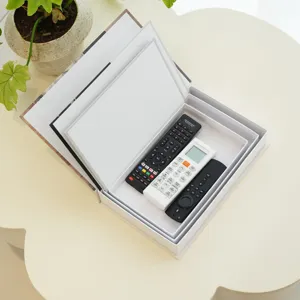 Nordic minimalist simulation book storage box, decorative openable book box for home desk decor.
