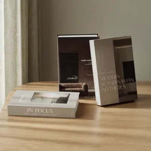 Decorative fake book set for home decor modern minimalist aesthetic interior design showcase.