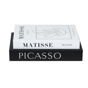 Nordic minimalist black and white simulation book storage box, Picasso Matisse decor book.