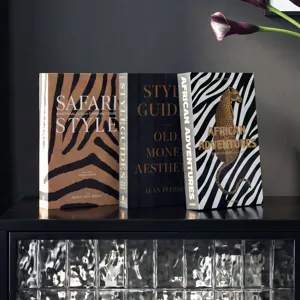 Decorative faux book set modern luxury home decor coffee table styling props book box