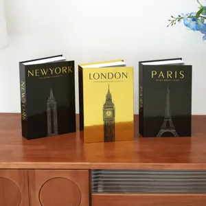 Decorative storage books set fake book box modern home decor coffee table accent pieces