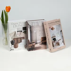 Decorative fake books set for coffee table modern home decor simulation book box display