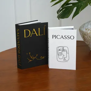 Set di scatole per libri decorativi in lino minimalista, contenitore d'arte da tavolo.