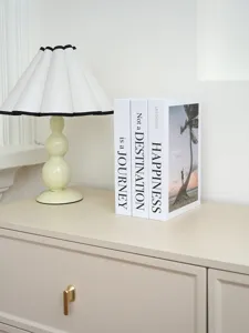 Minimalist decorative fake book with inspirational English quotes, ideal for home decor.
