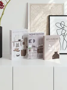 Decorative book box for modern home decor, elegant fake book prop for stylish interior styling.