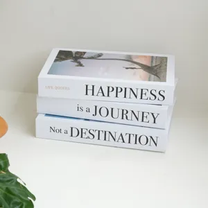 Modern Minimalist Decorative Fake Book Ornament English Motto Foldable Copperplate Paper Home Study Office Display