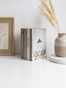 Decorative fake books stack minimalist aesthetic book decor set for modern home table display